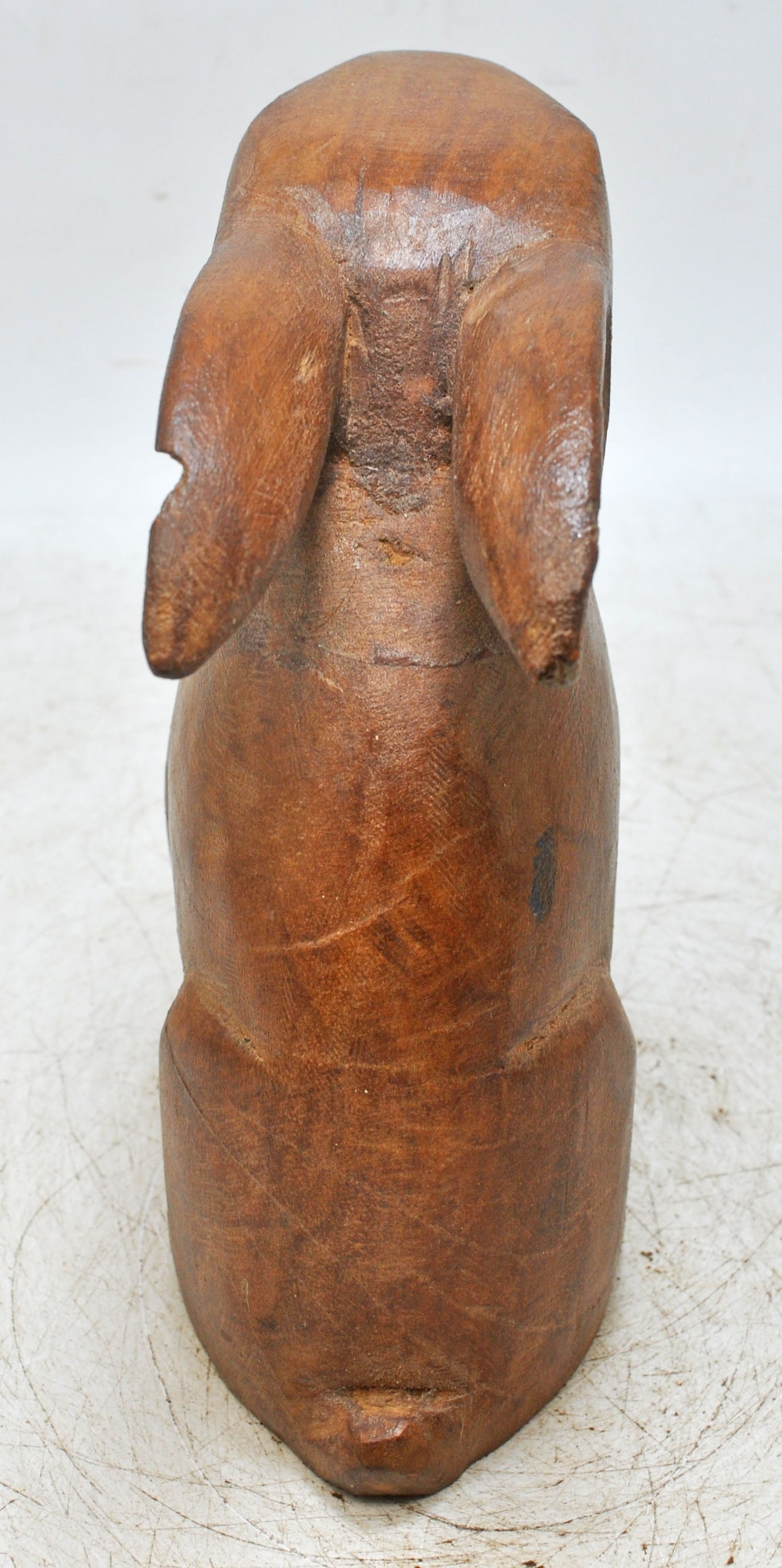 Vintage Wooden Rabbit Figurine Original Old Hand Carved