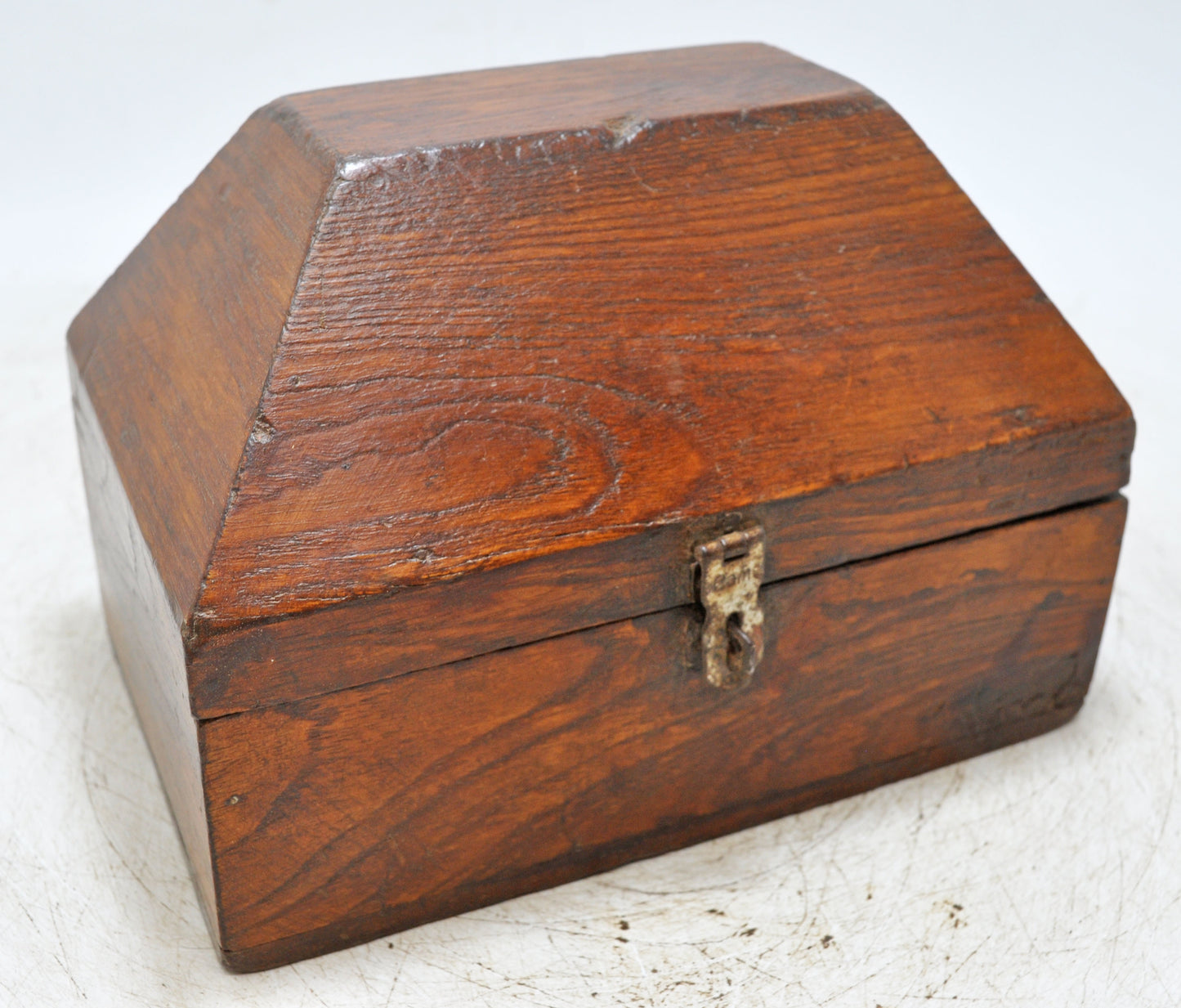 Vintage Wooden Dome Shaped Storage Box Original Old Hand Crafted