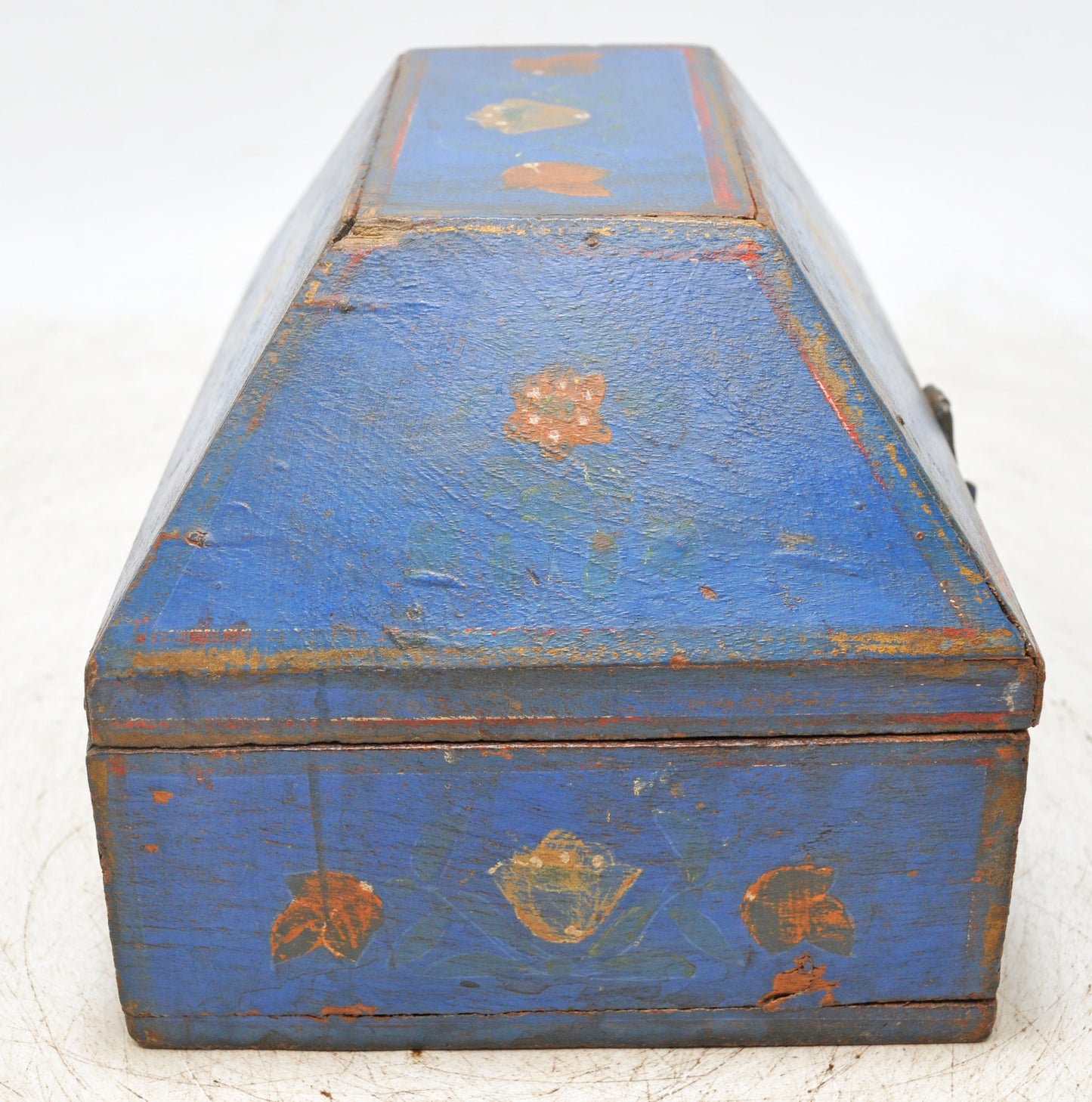 Vintage Wooden Dome Shaped Storage Box Original Old Hand Crafted Painted