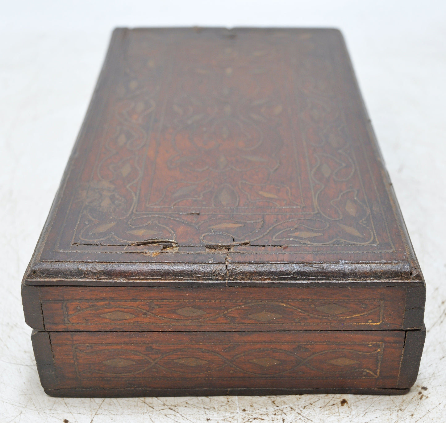 Vintage Wooden Storage Box Original Old Hand Crafted Fine Brass Fitted