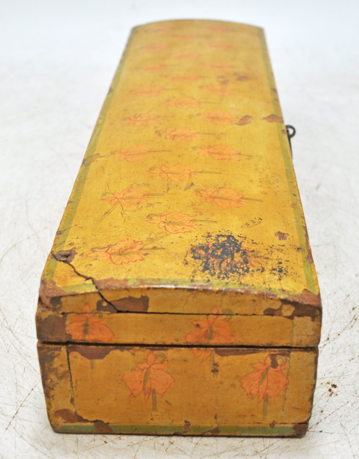 Vintage Wooden Long Pencil Stationary Box Original Old Hand Crafted