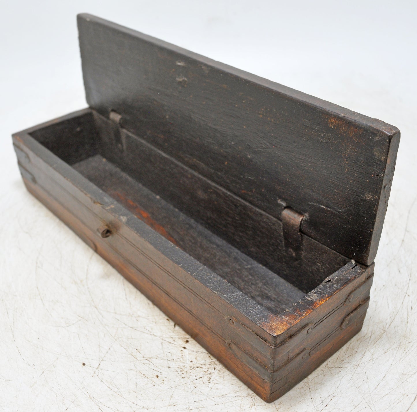 Vintage Wooden Long Pencil Stationary Box Original Old Hand Crafted