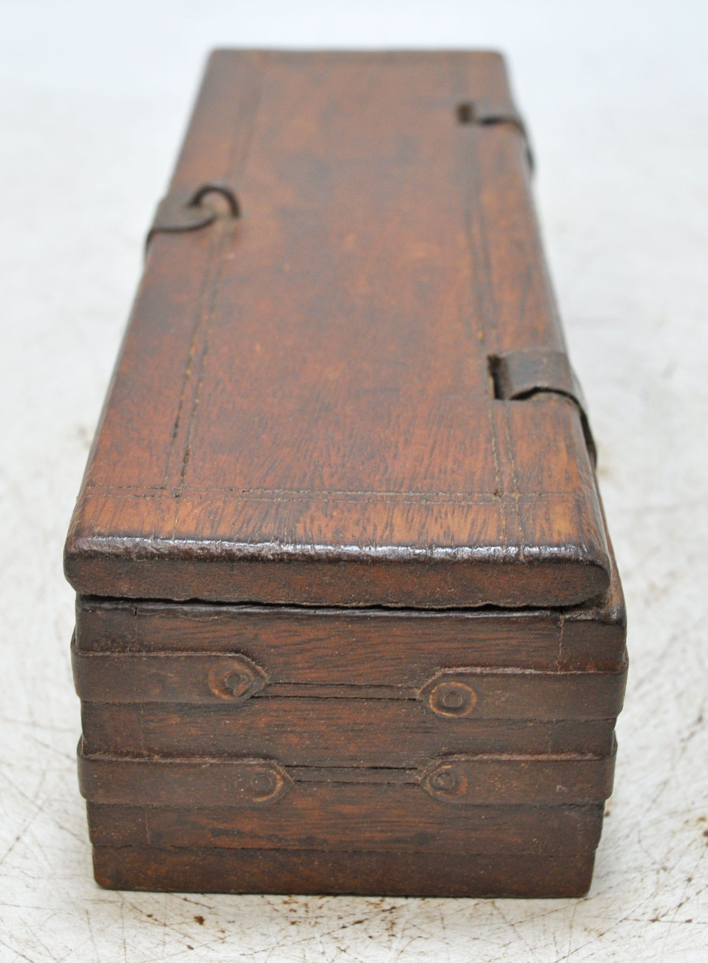 Vintage Wooden Long Pencil Stationary Box Original Old Hand Crafted