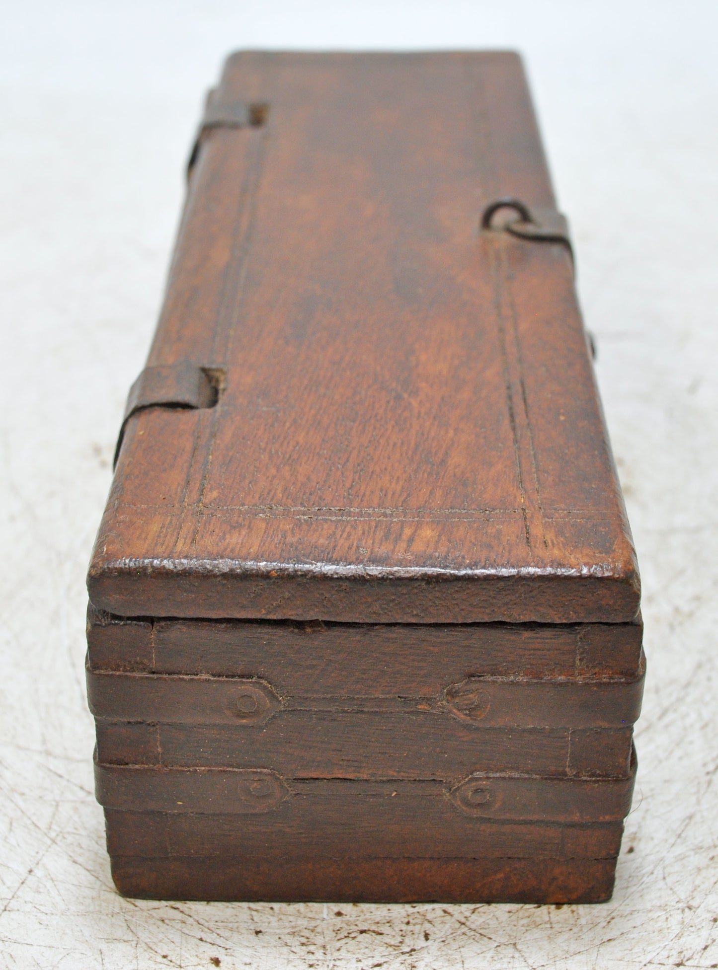 Vintage Wooden Long Pencil Stationary Box Original Old Hand Crafted