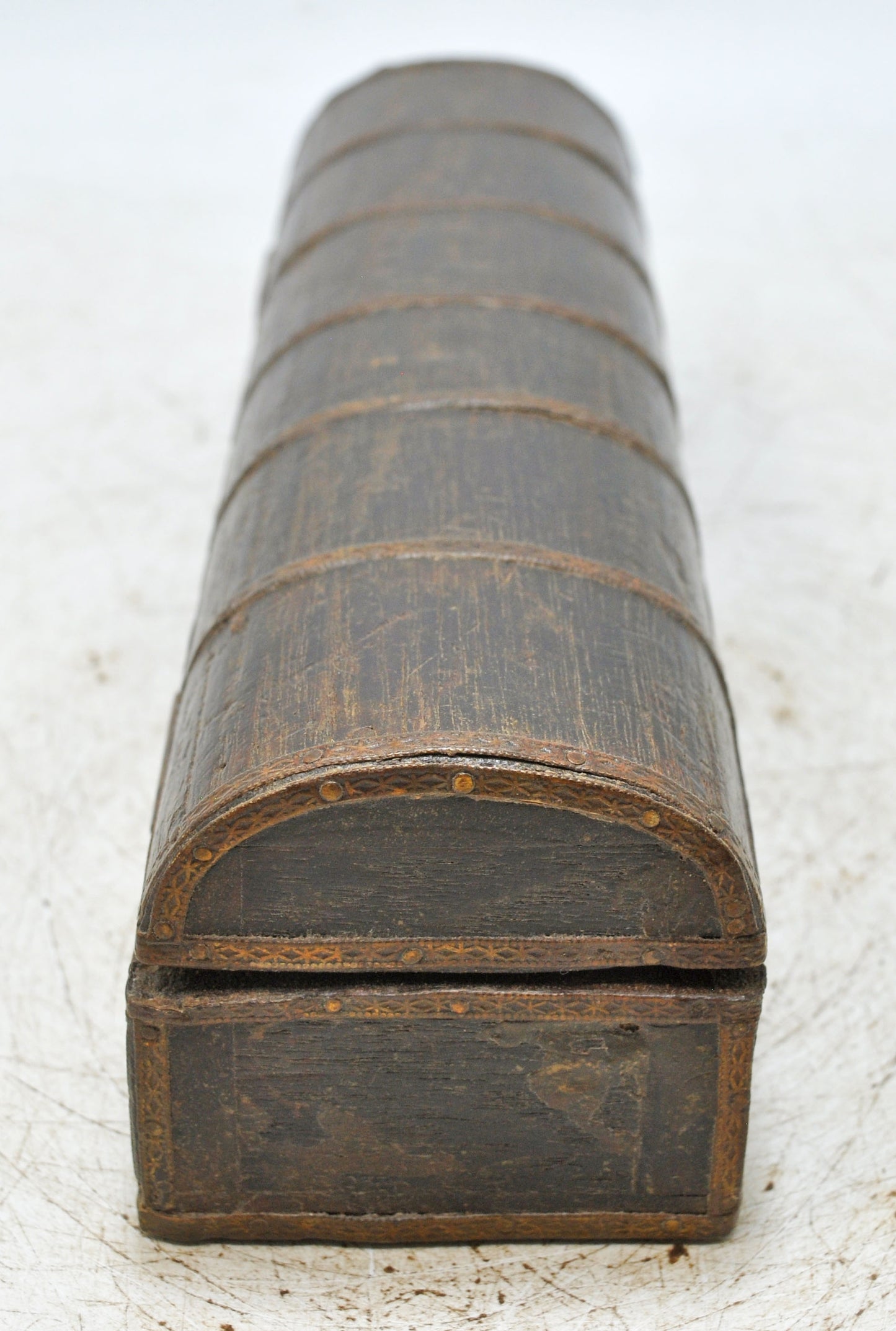 Vintage Wooden Pencil Stationary Box Original Old Hand Crafted Brass Fitted