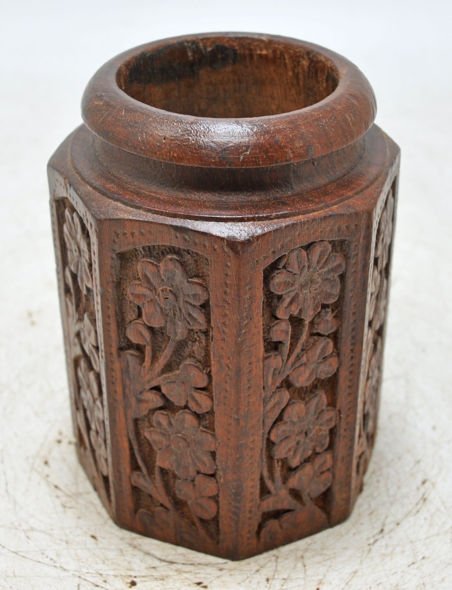 Vintage Wooden Small Grain Measurement Paili Pot Original Old Very Fine Hand Carved