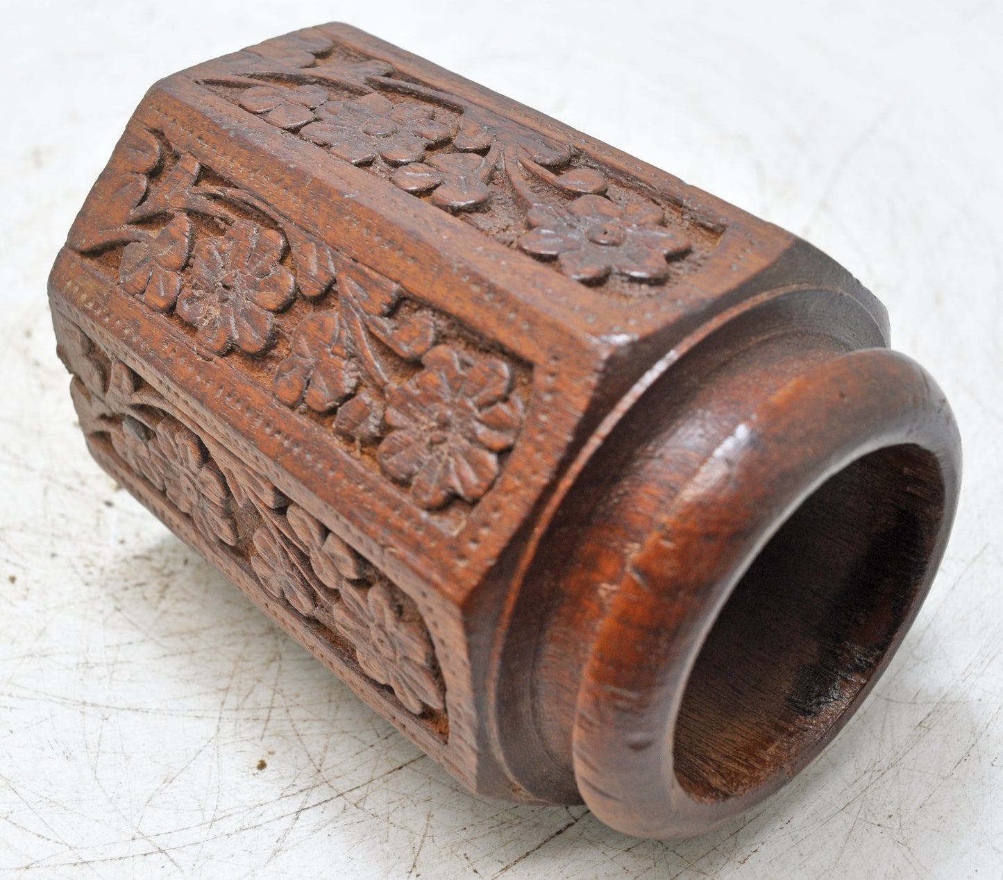 Vintage Wooden Small Grain Measurement Paili Pot Original Old Very Fine Hand Carved