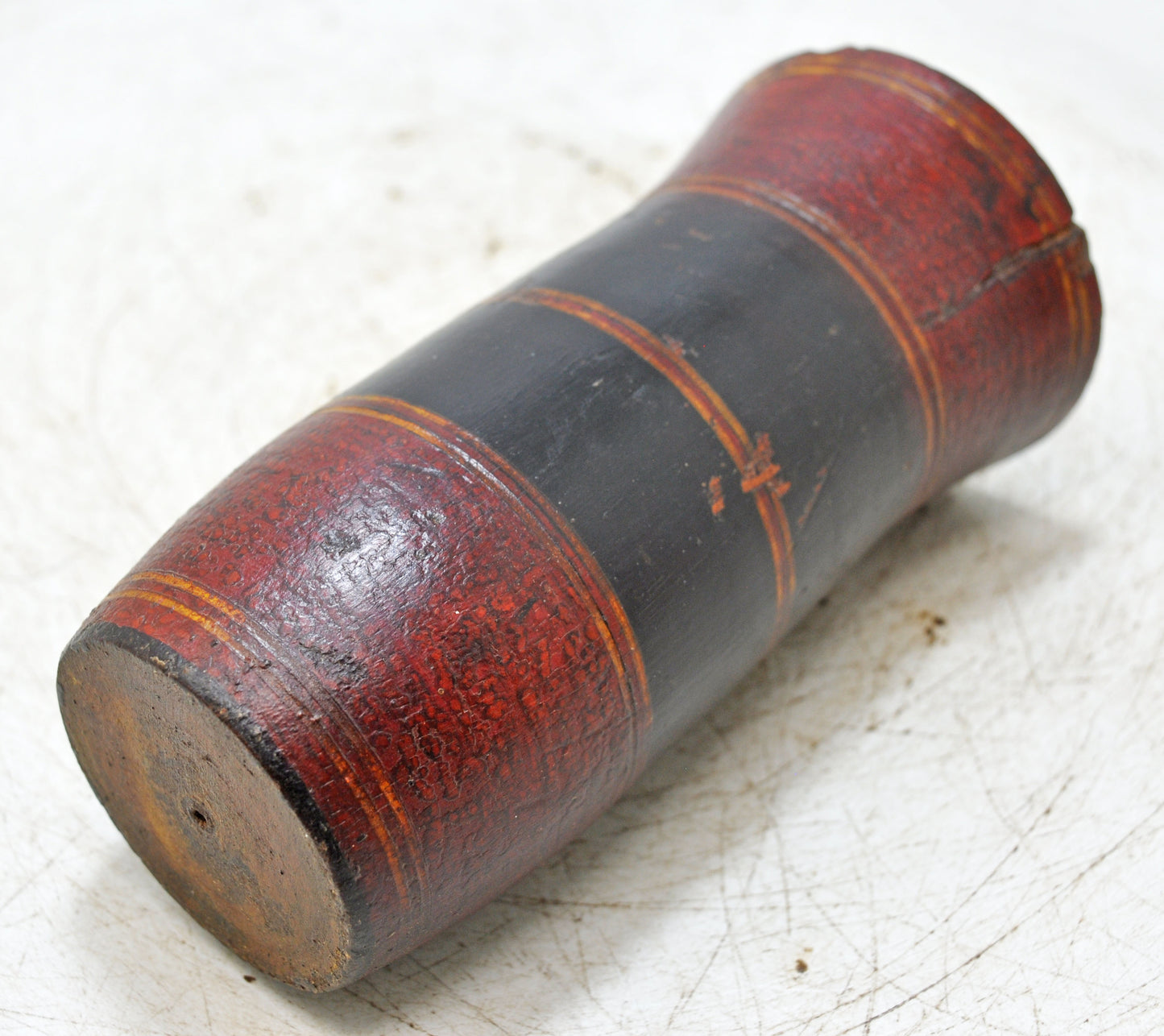 Vintage Wooden Glass Cup Original Old Hand Crafted Painted