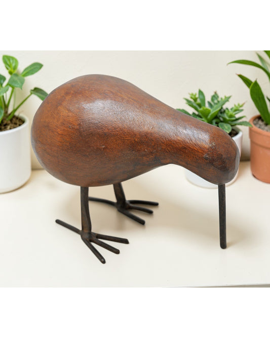 Vintage Wooden Kiwi Bird Figurine Original Old Hand Carved