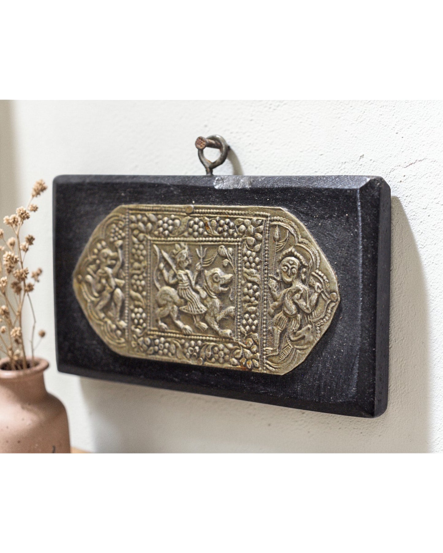 Antique Brass Pendant Jewelery Wall Décor Original Old Fine Hand Crafted