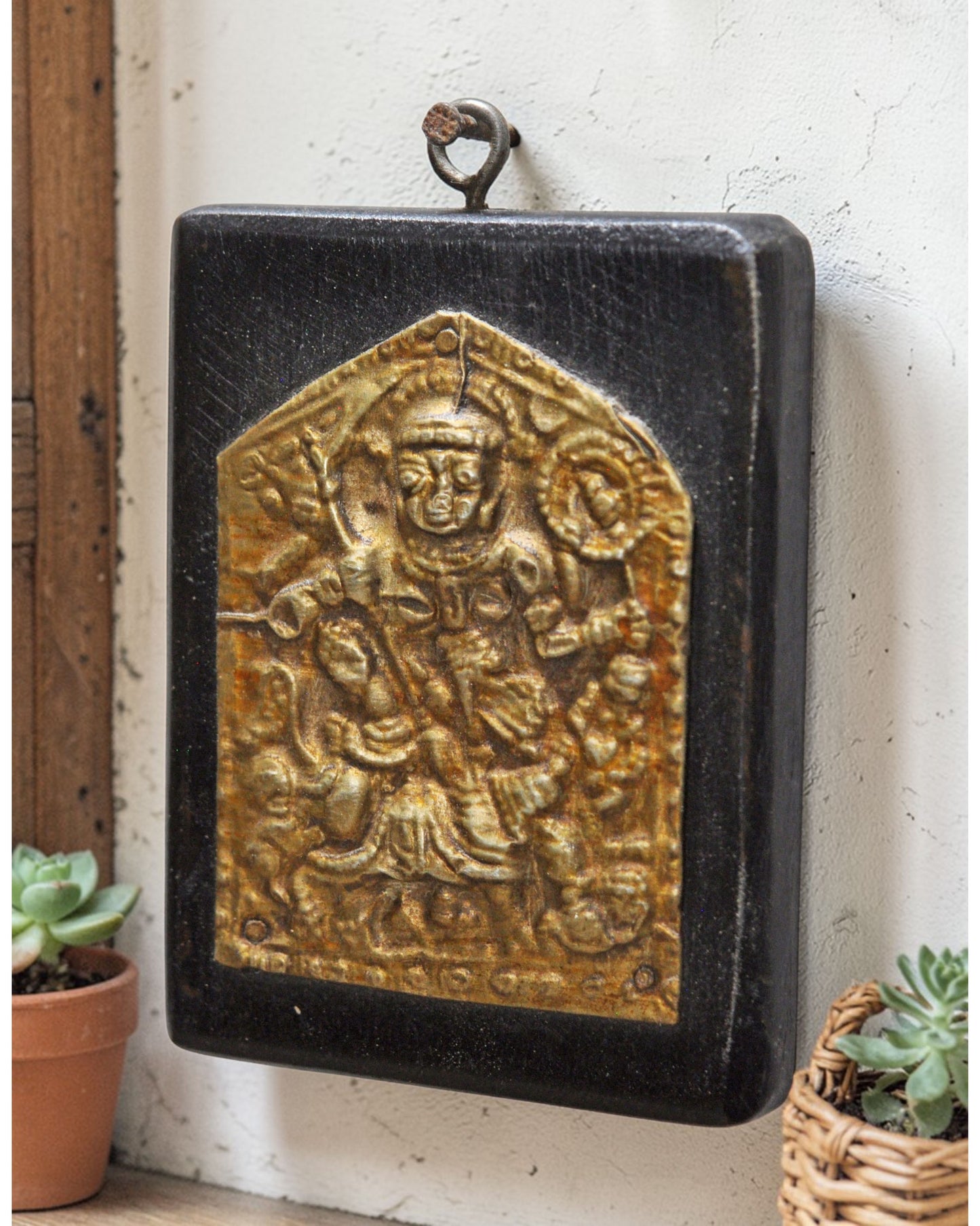 Antique Brass Pendant Jewelery Wall Décor Original Old Fine Hand Crafted