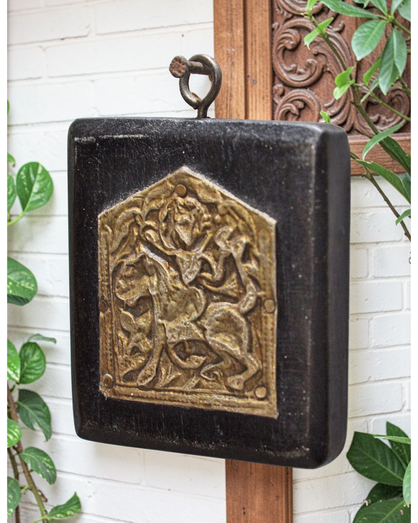Antique Brass Pendant Jewelery Wall Décor Original Old Fine Hand Crafted