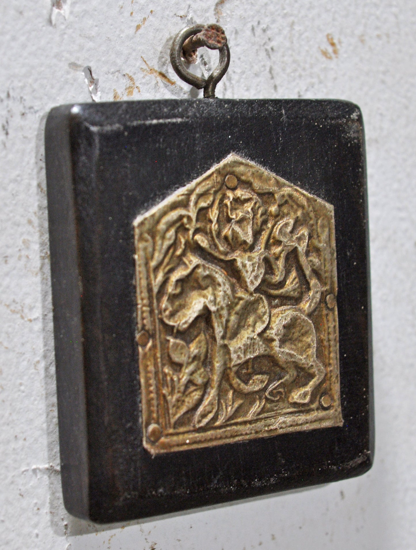 Antique Brass Pendant Jewelery Wall Décor Original Old Fine Hand Crafted