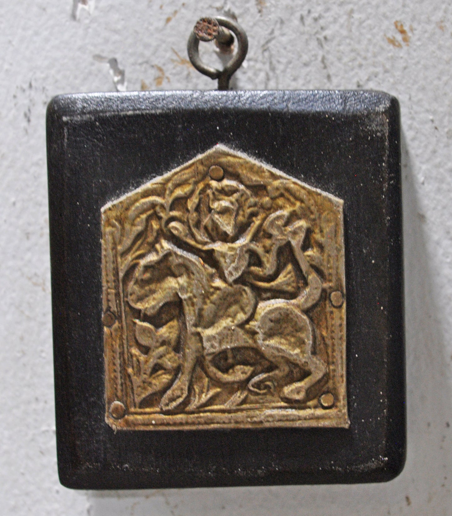 Antique Brass Pendant Jewelery Wall Décor Original Old Fine Hand Crafted