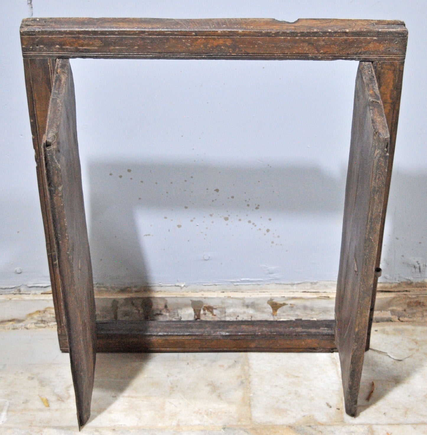 Antique Wooden Wall Décor Window Panel Frame Original Old Hand Crafted