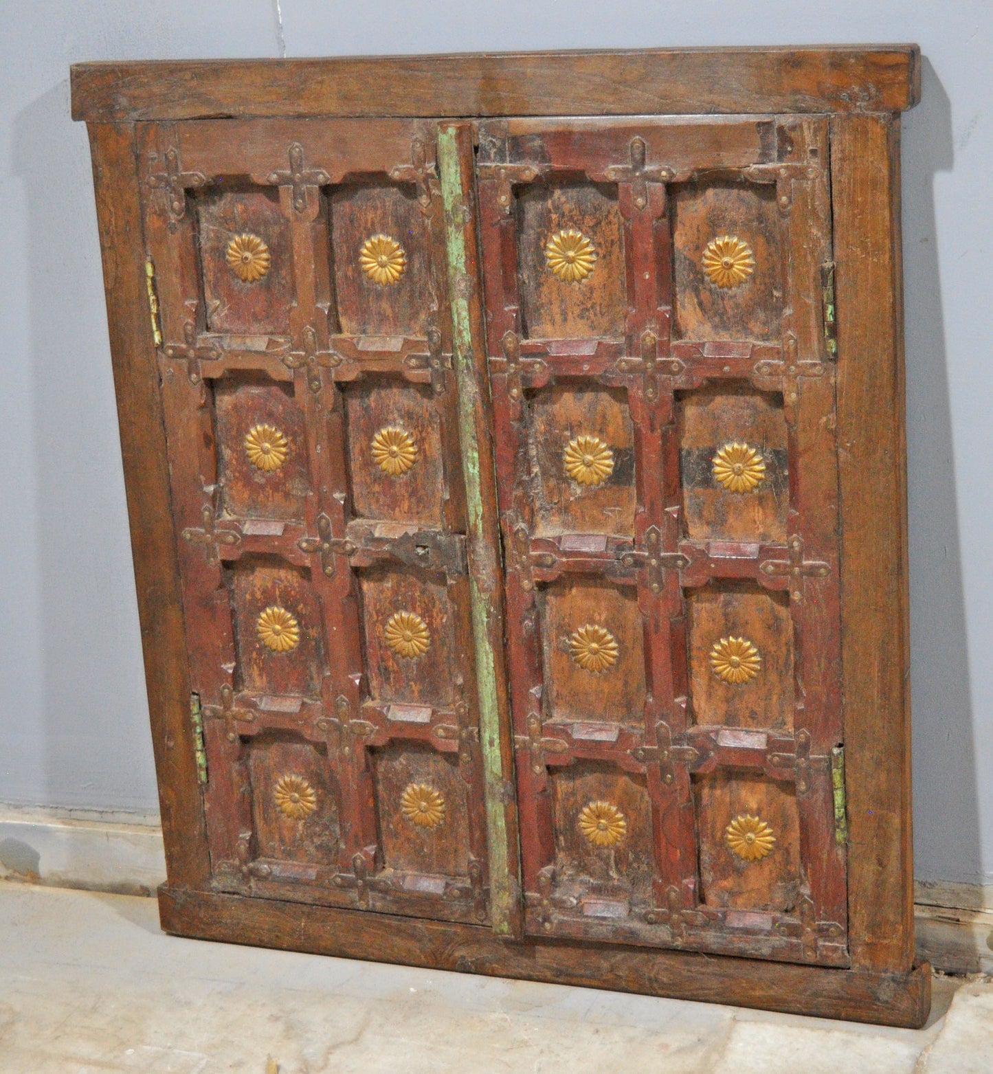 Antique Wooden Wall Décor Window Panel Frame Original Old Hand Crafted