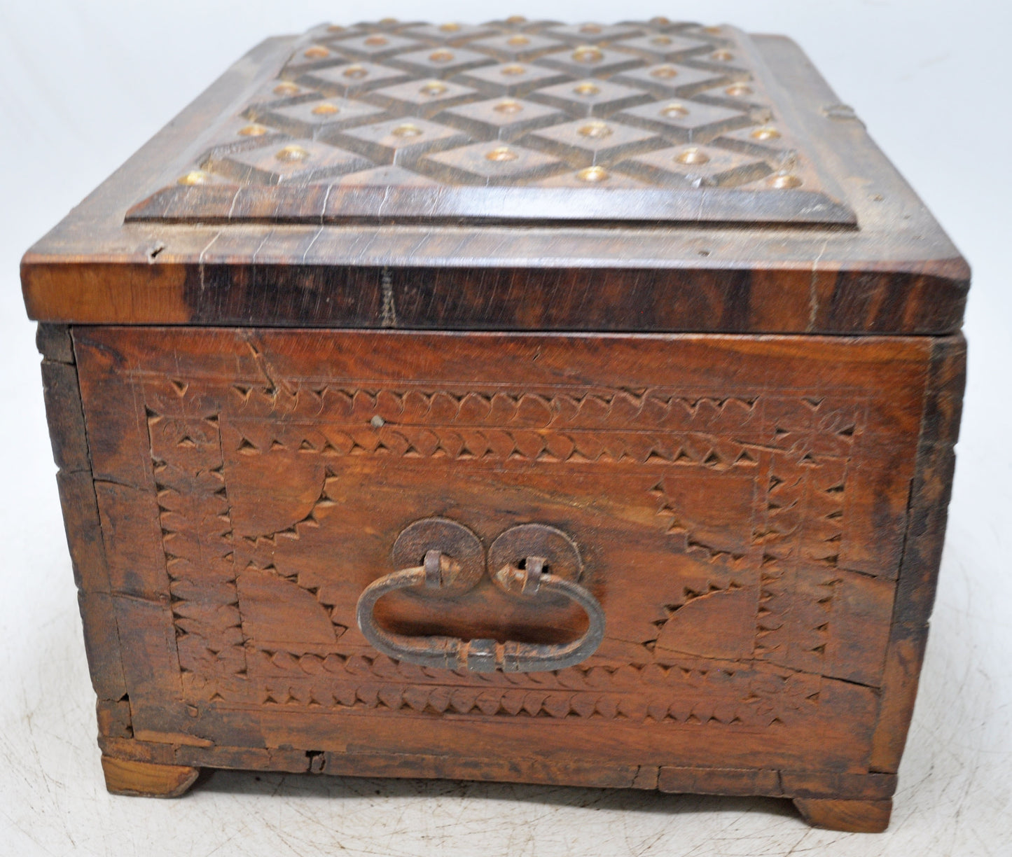 Vintage Wooden Storage Chest Box Original Old Hand Crafted Carved