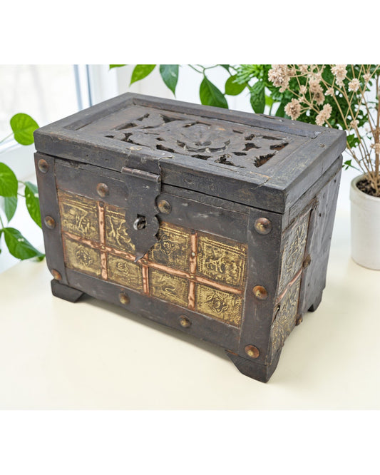 Vintage Wooden Small Storage Box Original Old Hand Crafted