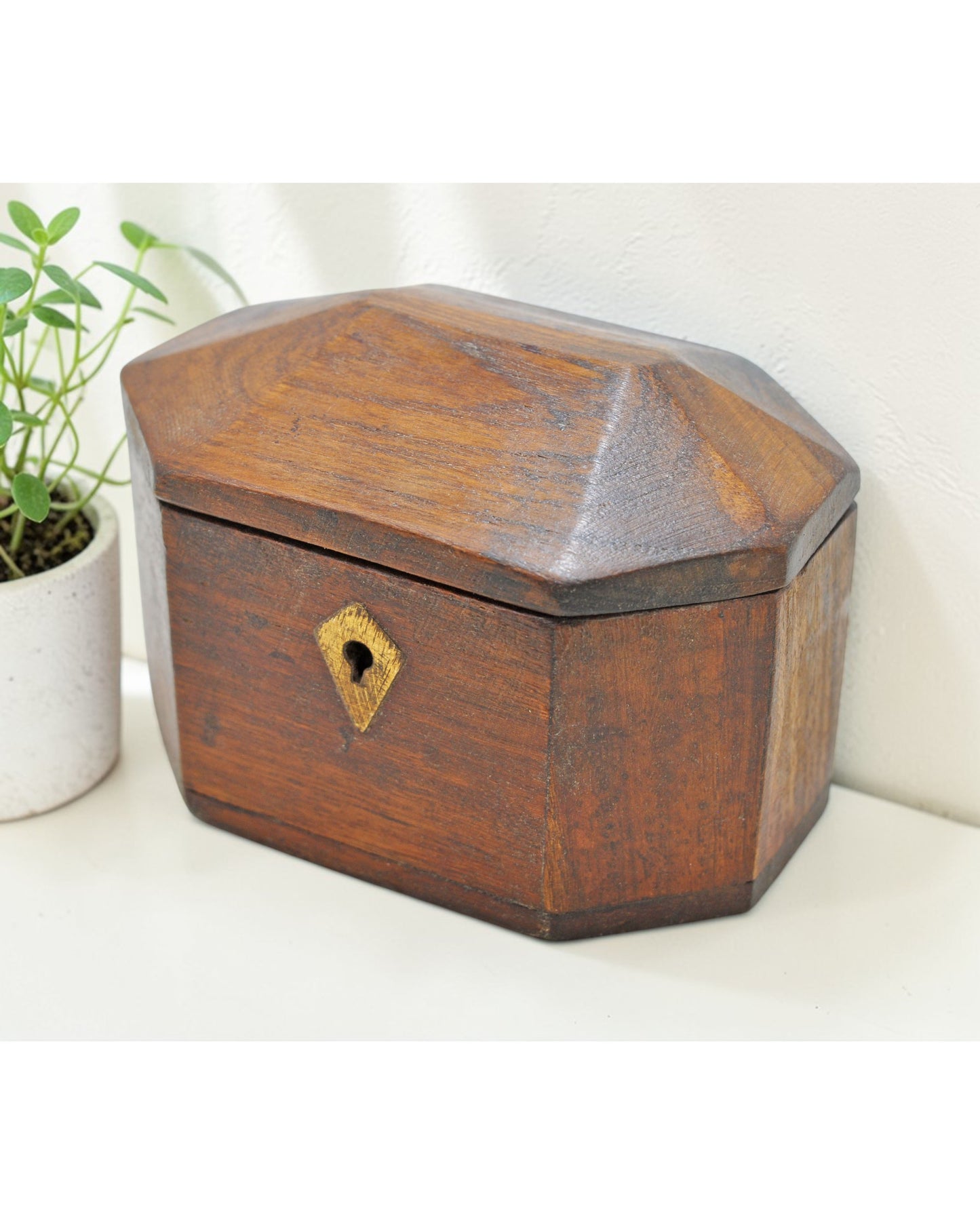 Vintage Wooden Small Storage Box Hand Crafted Brass Fitted