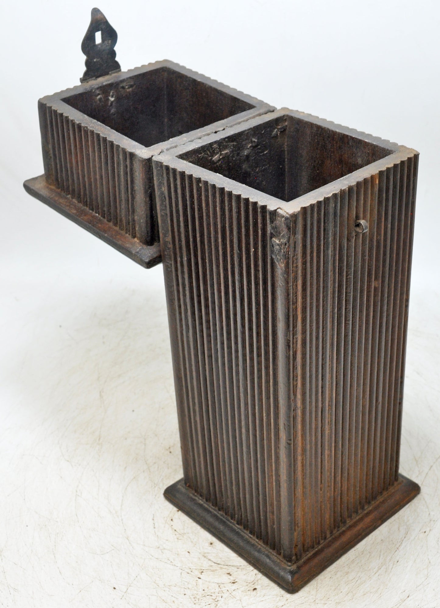 Vintage Wooden Tall Wine Bottle Box Original Old Hand Crafted