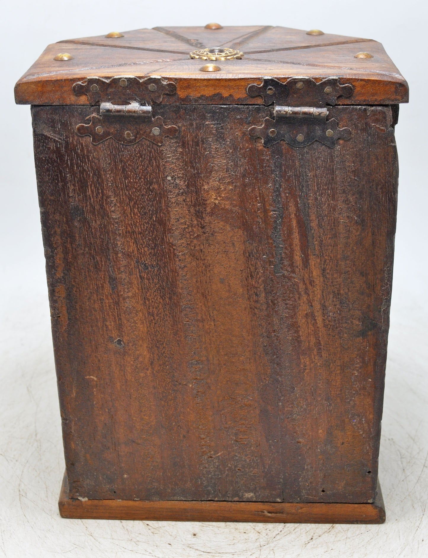 Vintage Wooden Barrel Shaped Storage Box Original Old Hand Crafted