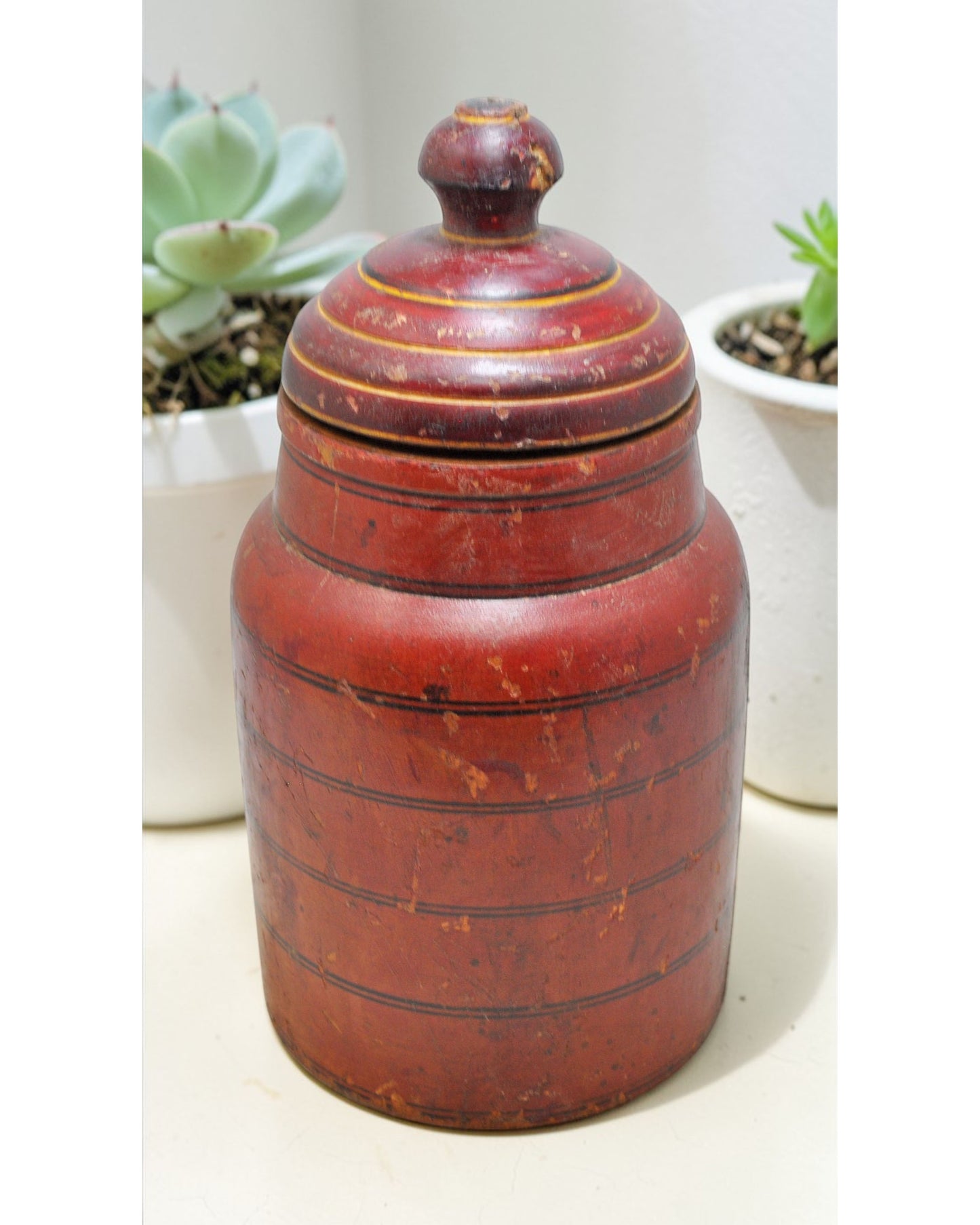 Vintage Wooden Wall Lacquer Painted Candy Box Original Old Hand Crafted