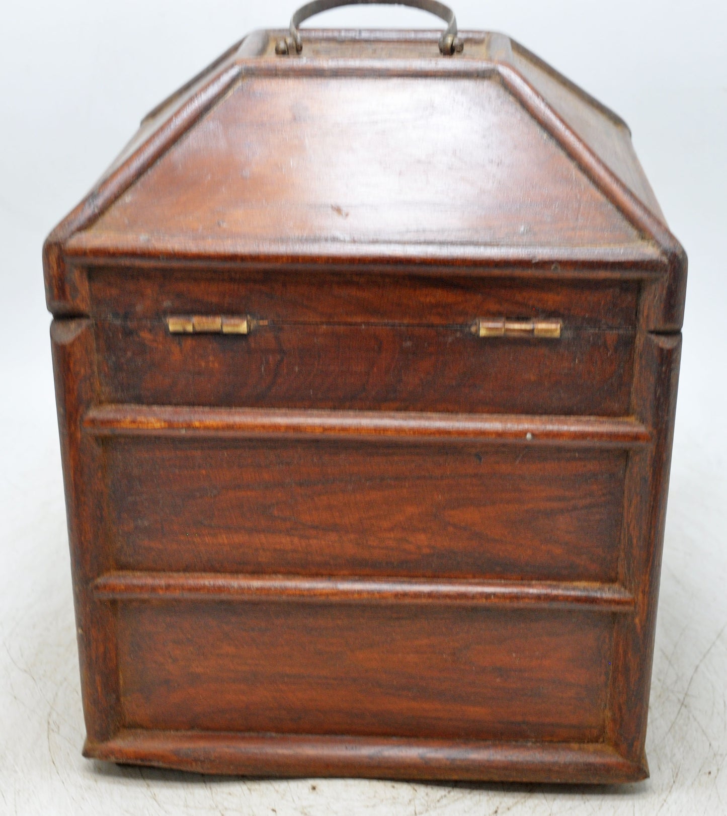 Vintage Wooden Storage Box With 2 Drawers Original Old Hand Crafted