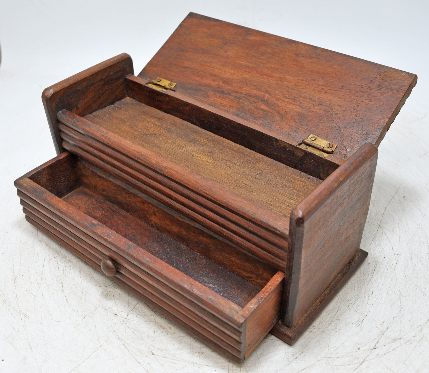 Vintage Wooden Pencil Stationary Box Original Old Hand Crafted
