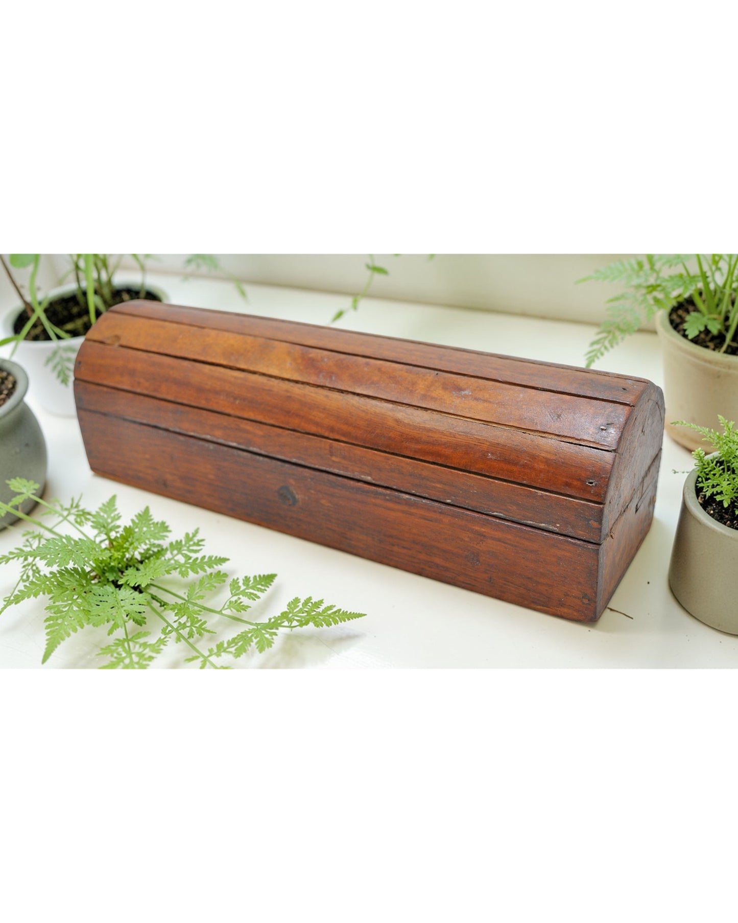 Vintage Wooden Pencil Stationary Box Original Old Hand Crafted