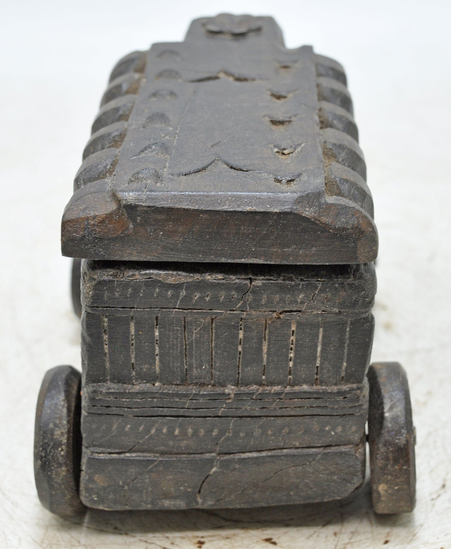 Antique Wooden Kitchenware Spice Box Original Old Hand Carved