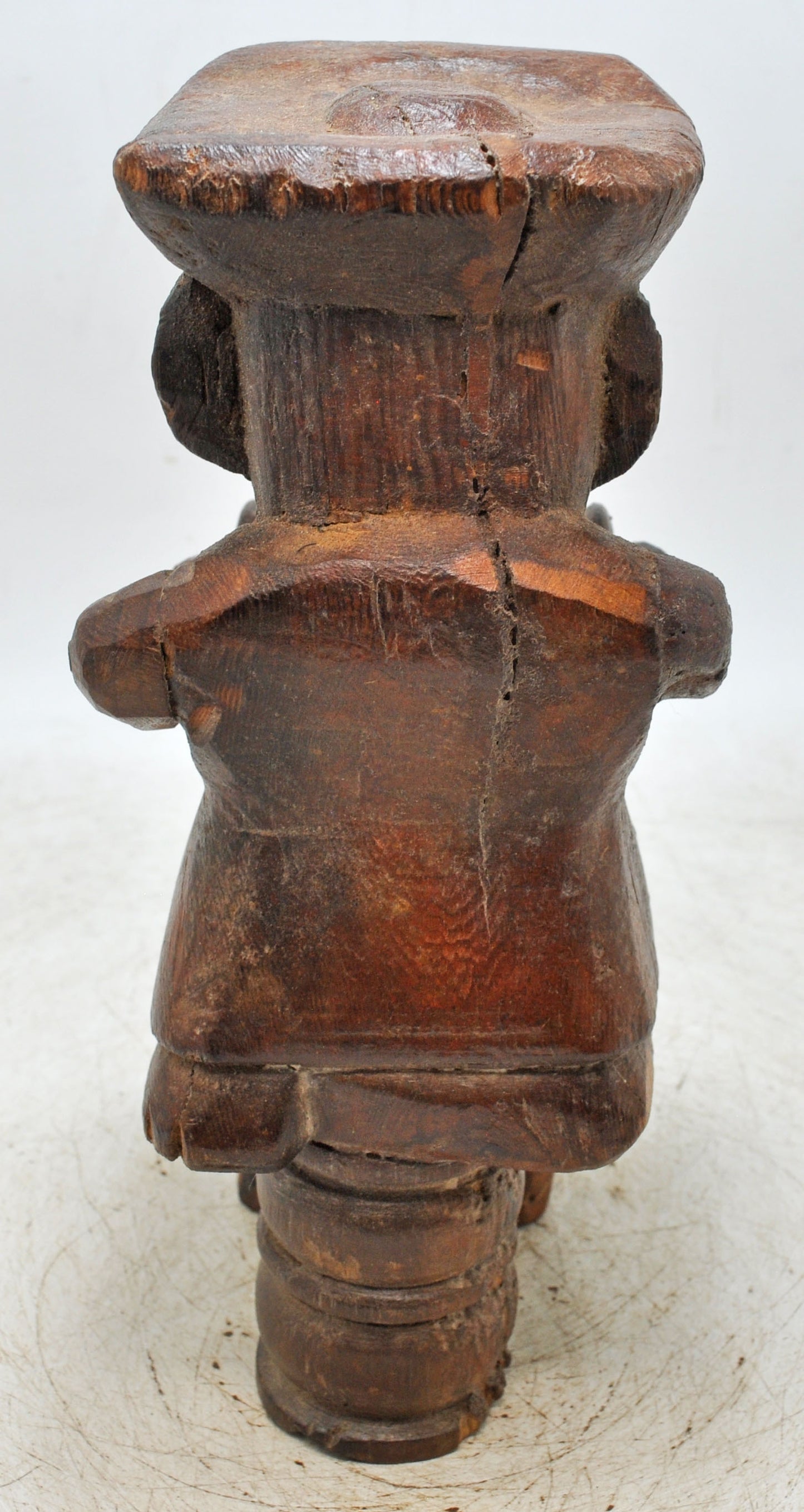 Vintage Wooden Musician Man Figurine Original Old Hand Carved