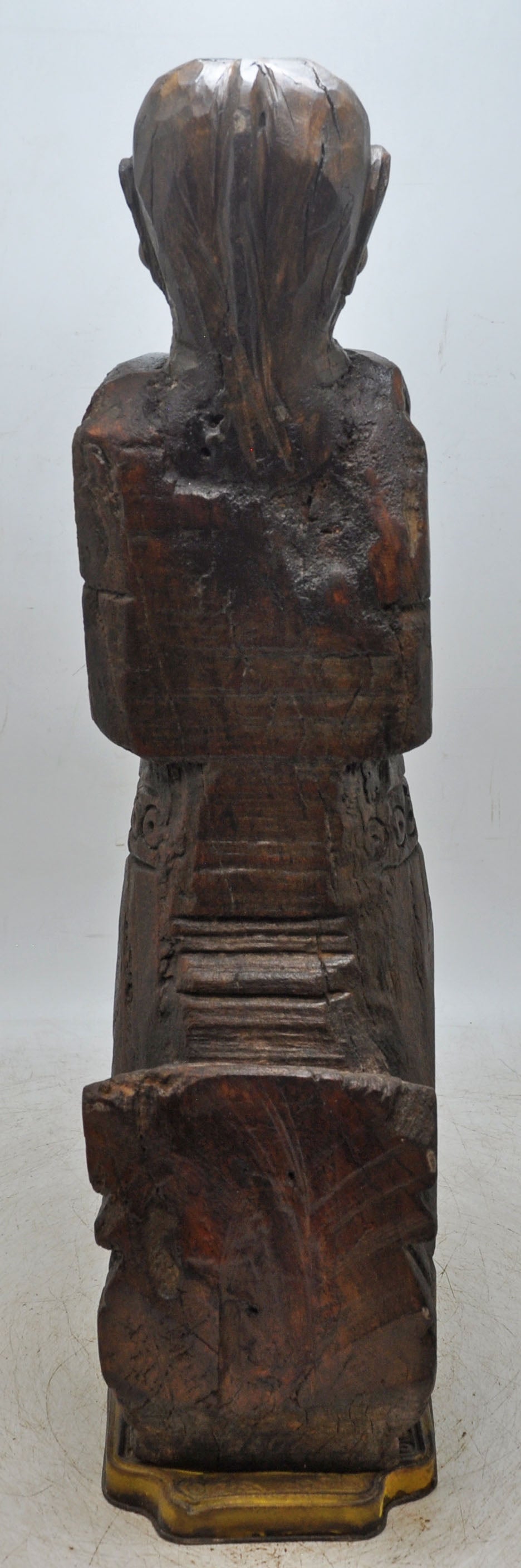 Vintage Wooden Musician Woman Figurine Original Old Very Fine Hand Carved