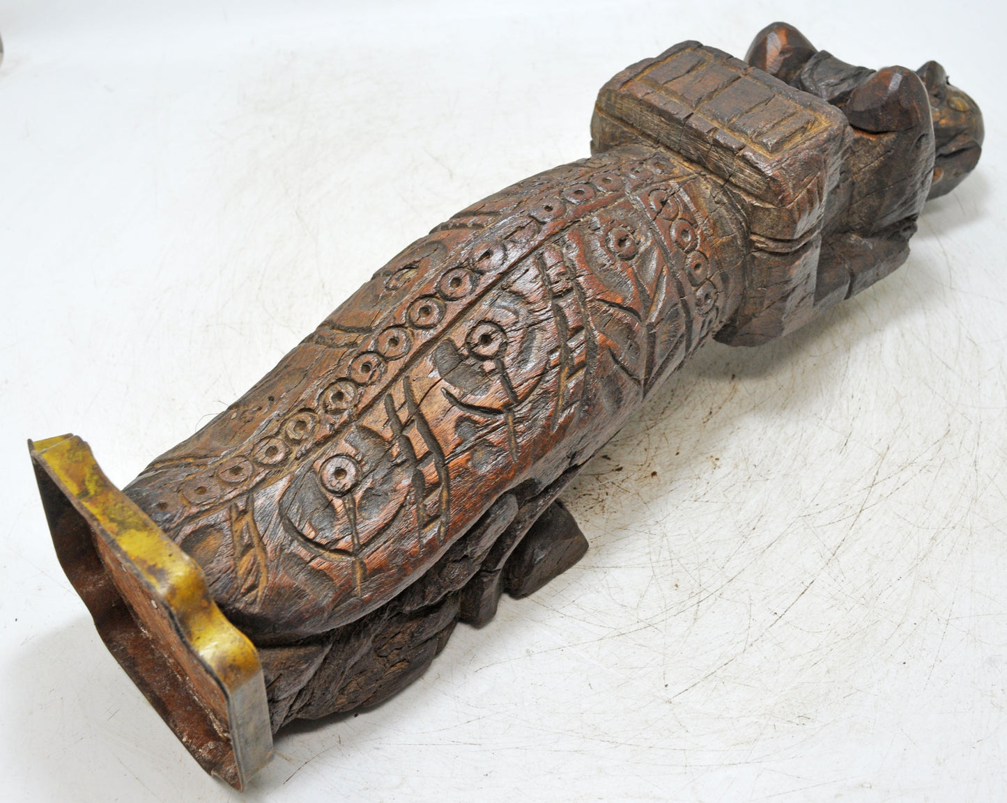Vintage Wooden Musician Woman Figurine Original Old Very Fine Hand Carved