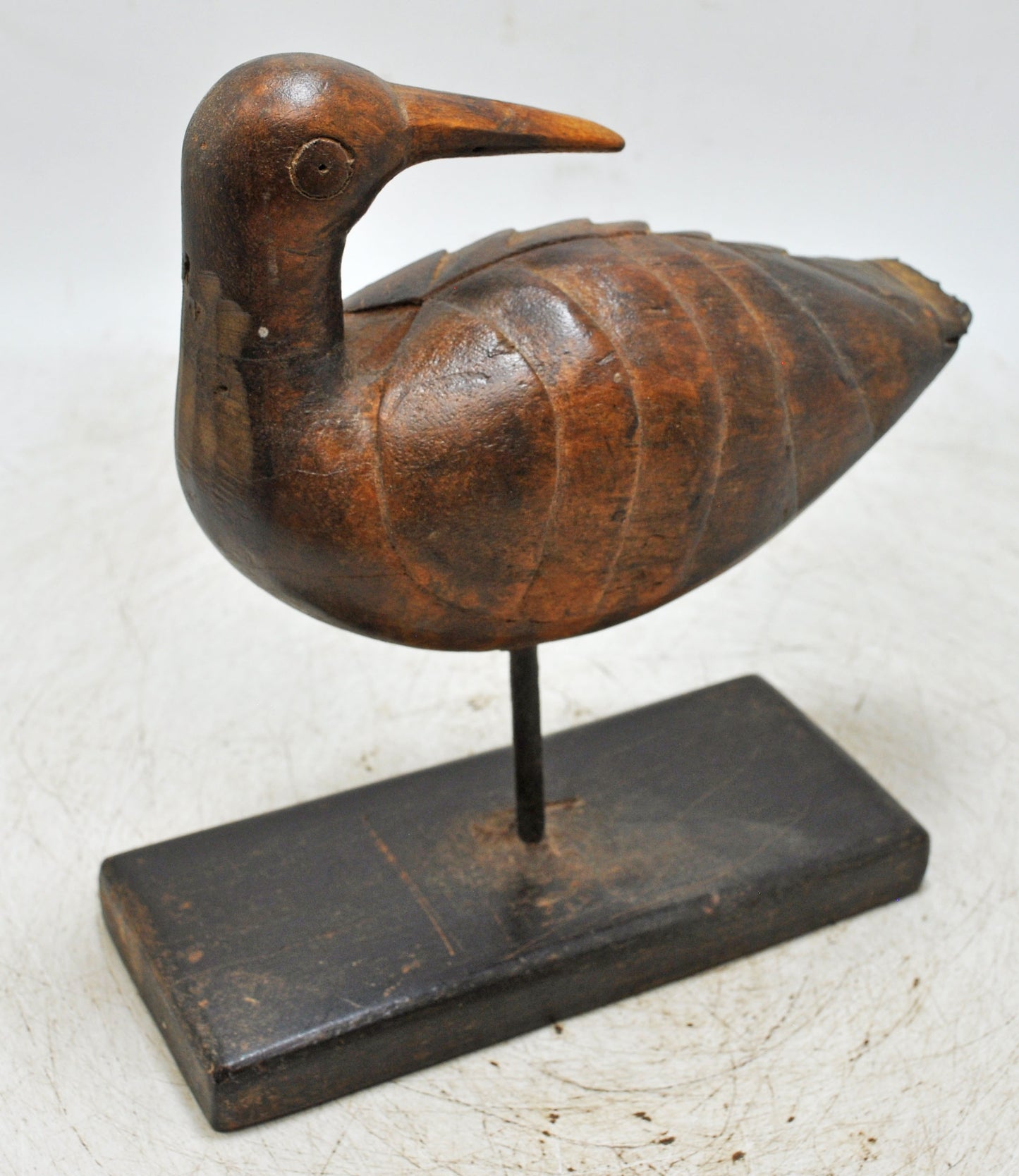 Vintage Wooden Bird Figurine Original Old Hand Carved