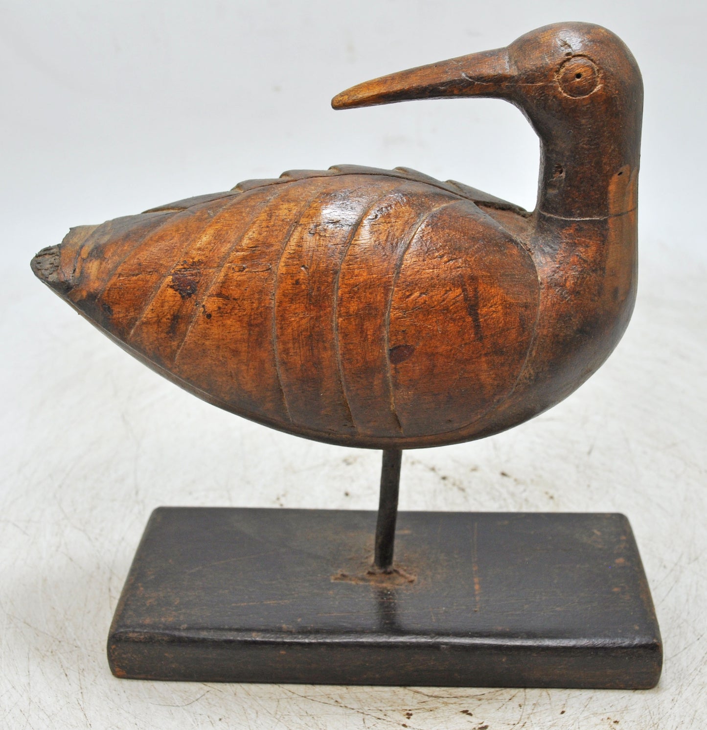 Vintage Wooden Bird Figurine Original Old Hand Carved