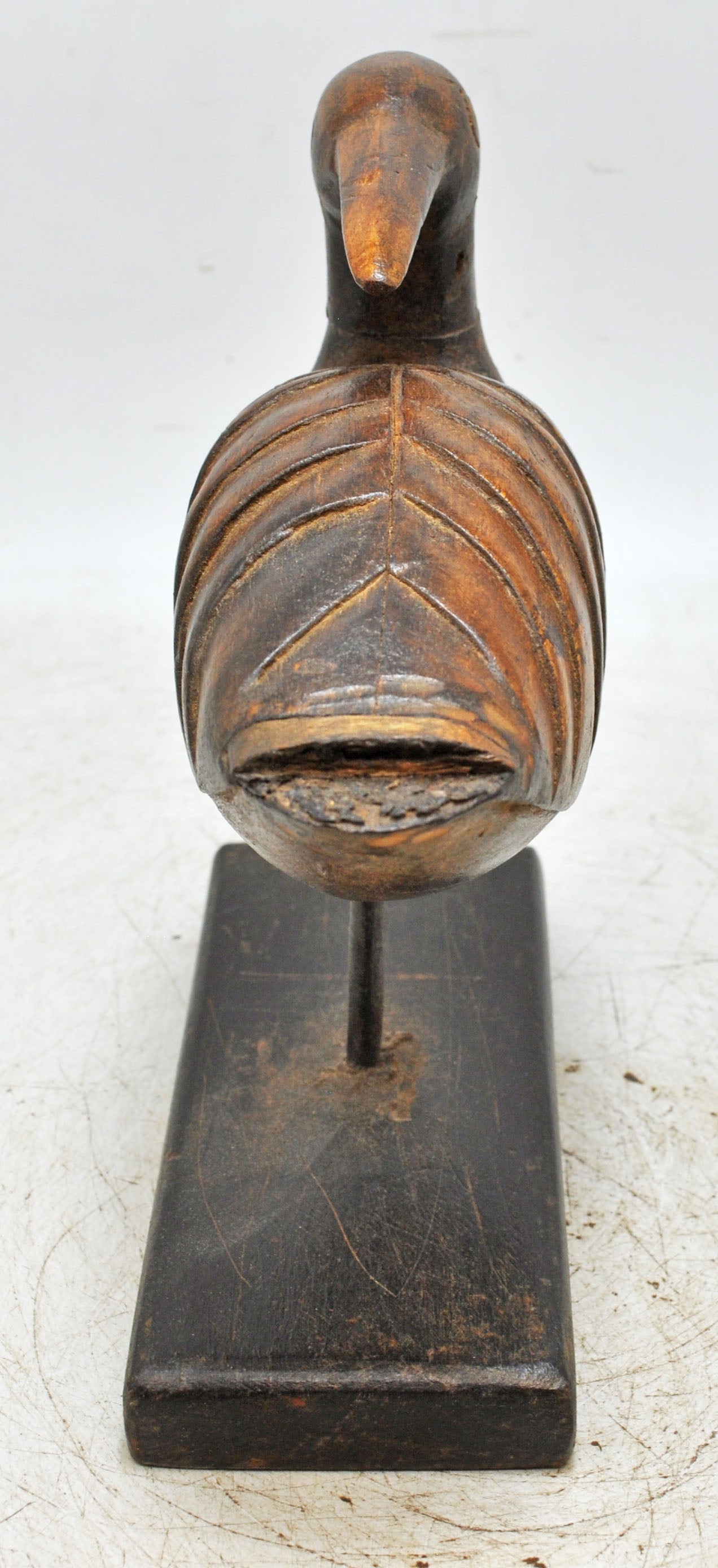 Vintage Wooden Bird Figurine Original Old Hand Carved