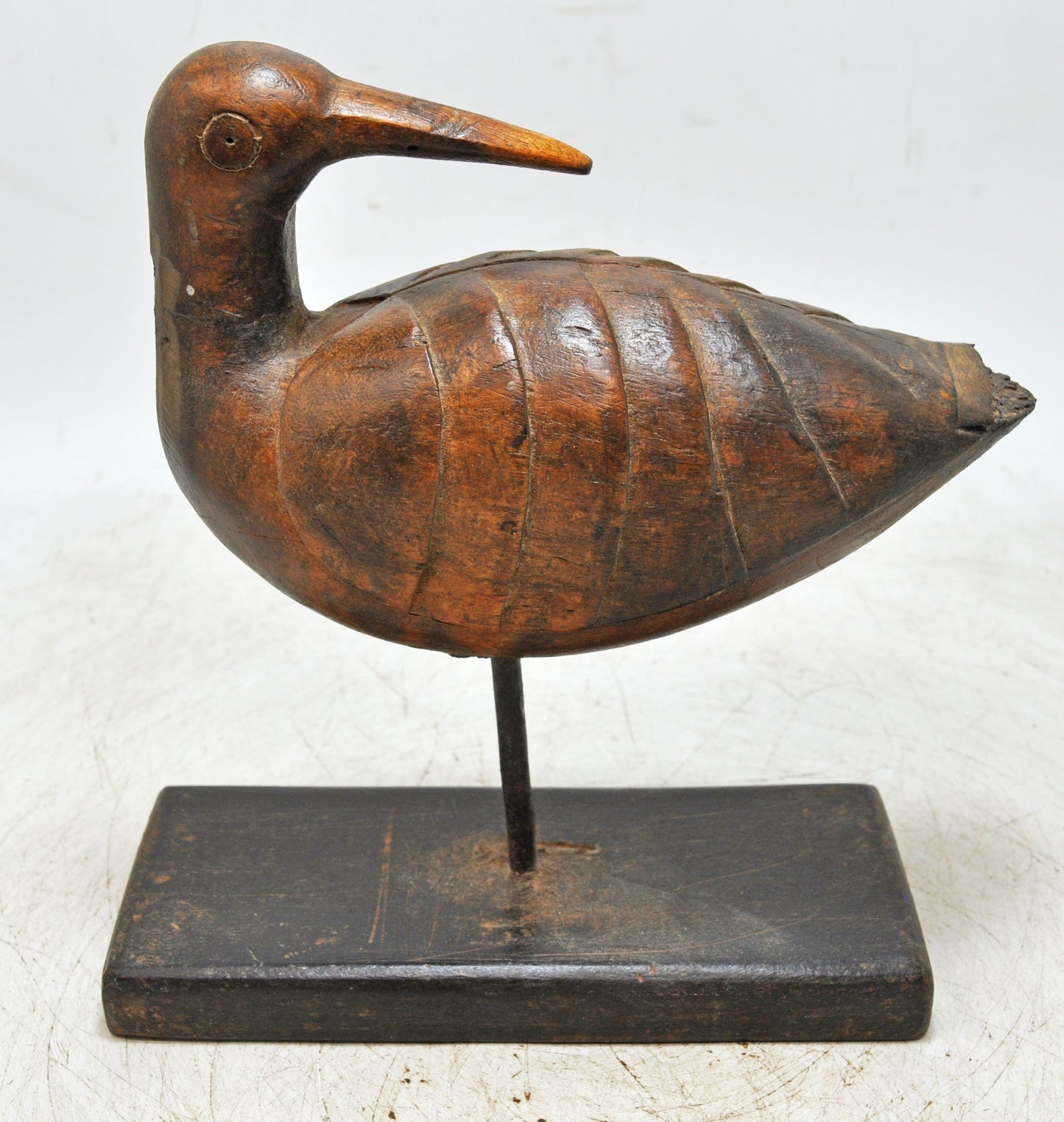 Vintage Wooden Bird Figurine Original Old Hand Carved