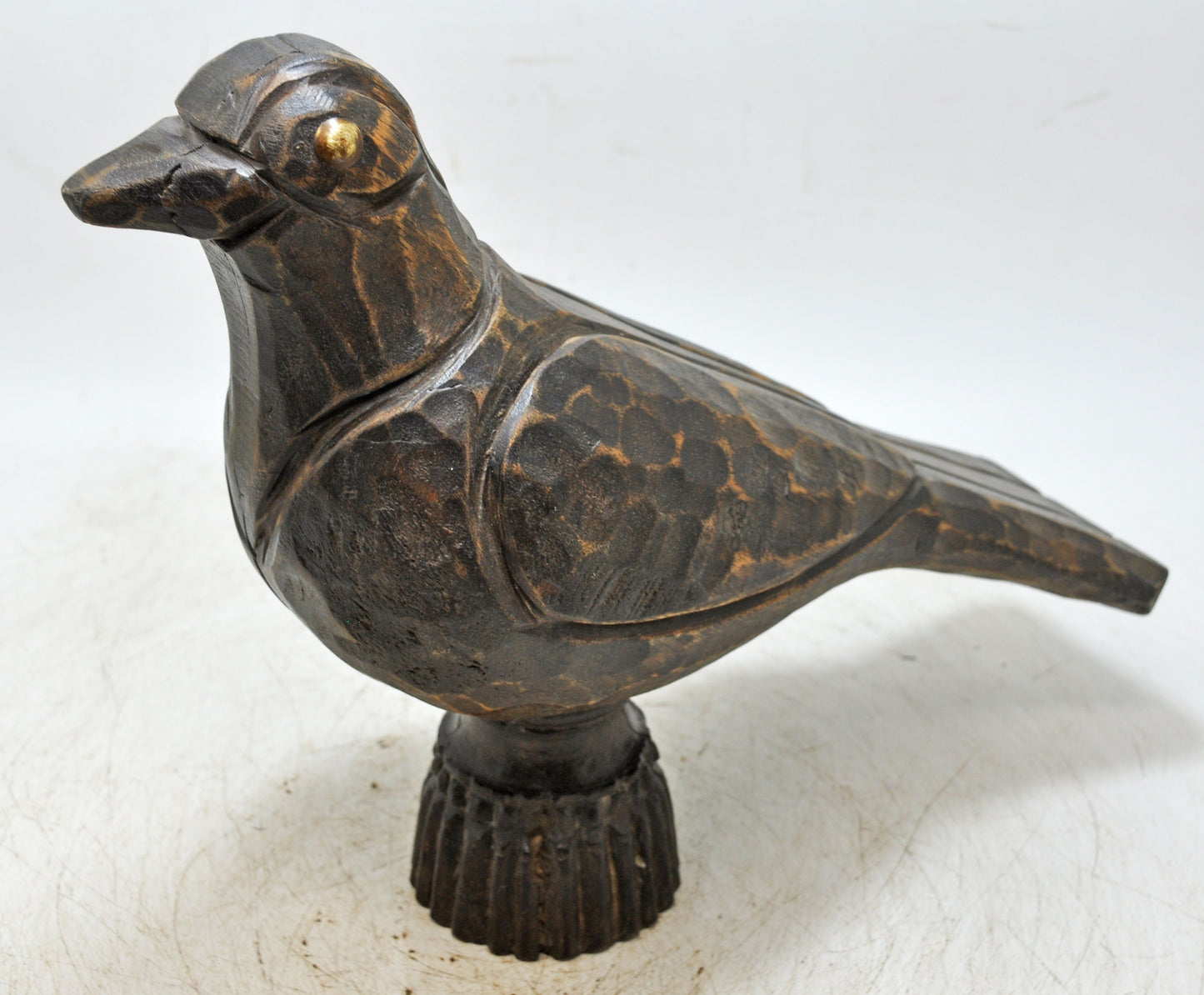 Vintage Wooden Bird Figurine Original Old Hand Carved