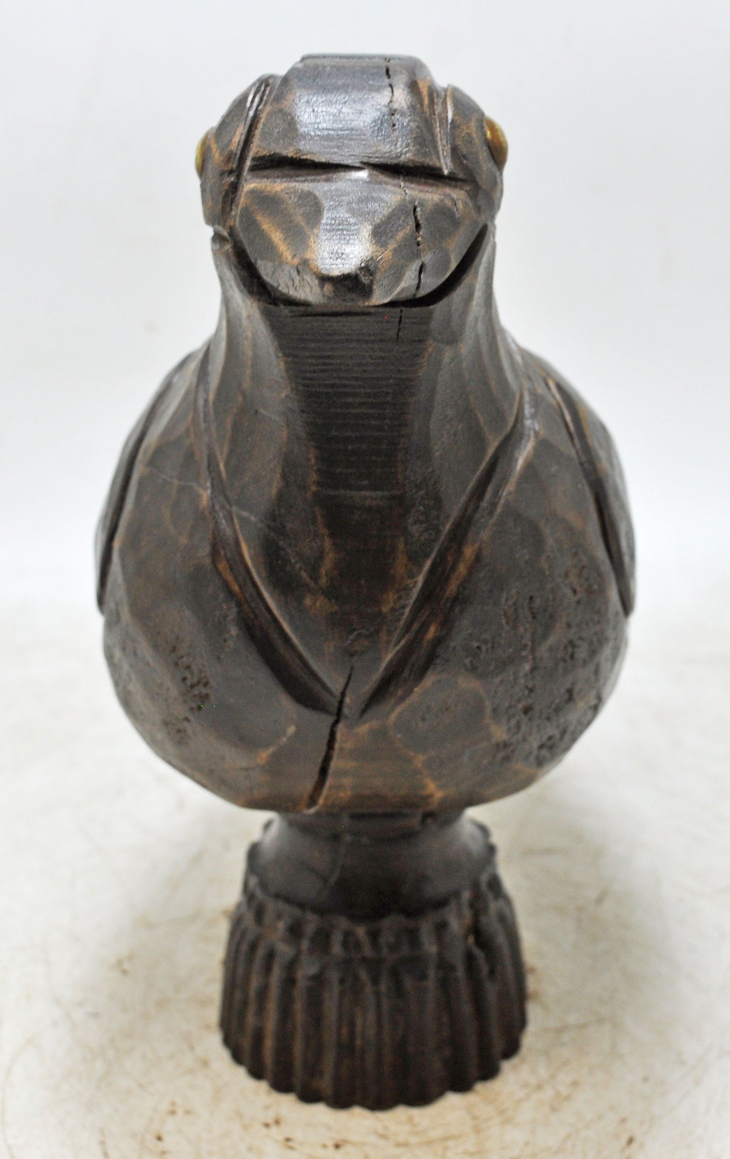 Vintage Wooden Bird Figurine Original Old Hand Carved