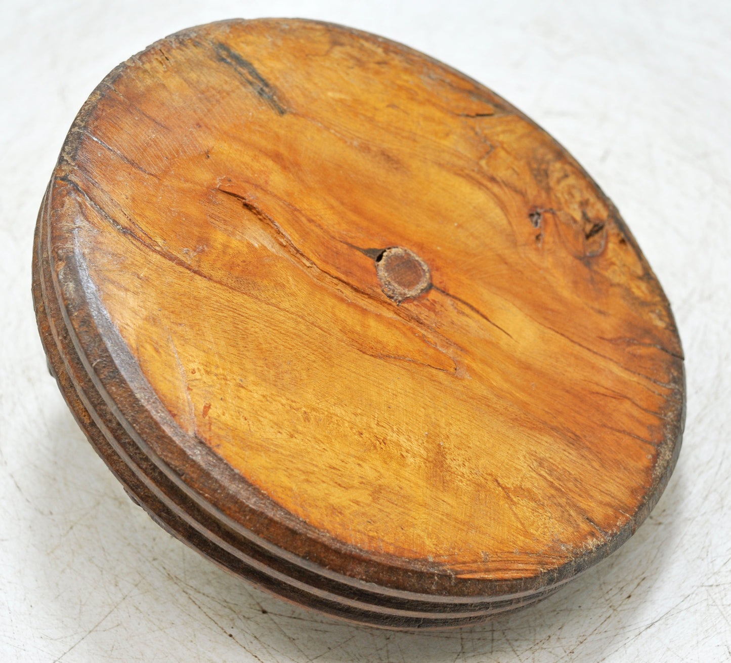 Antique Wooden Grain Grinder Model Toy Original Old Hand Carved