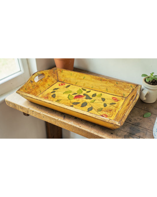 Vintage Wooden Serving Tray Original Old Hand Crafted Painted