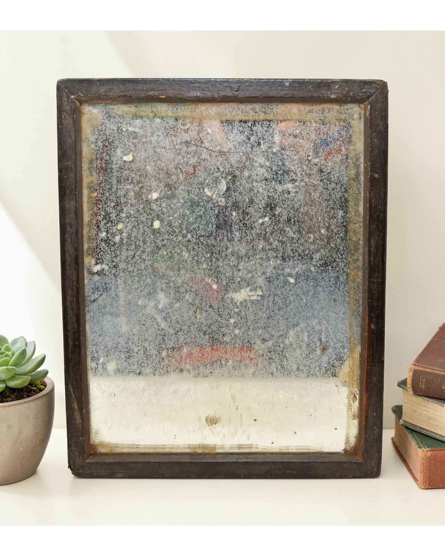 Antique Wooden Wall Décor Mirror Frame Original Old Hand Crafted