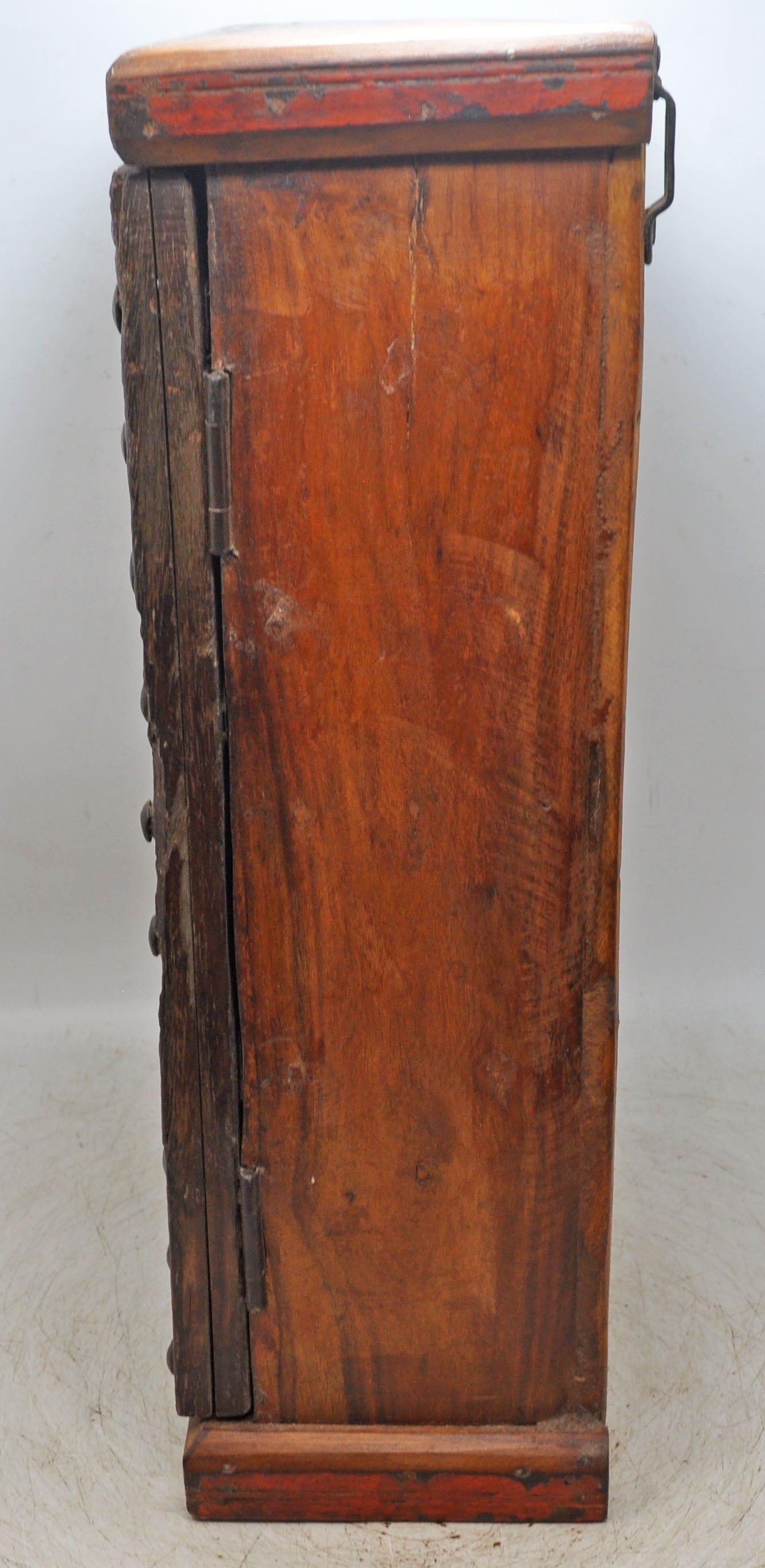 Antique Wooden Mini Storage Cabinet Original Old Fine Hand Crafted