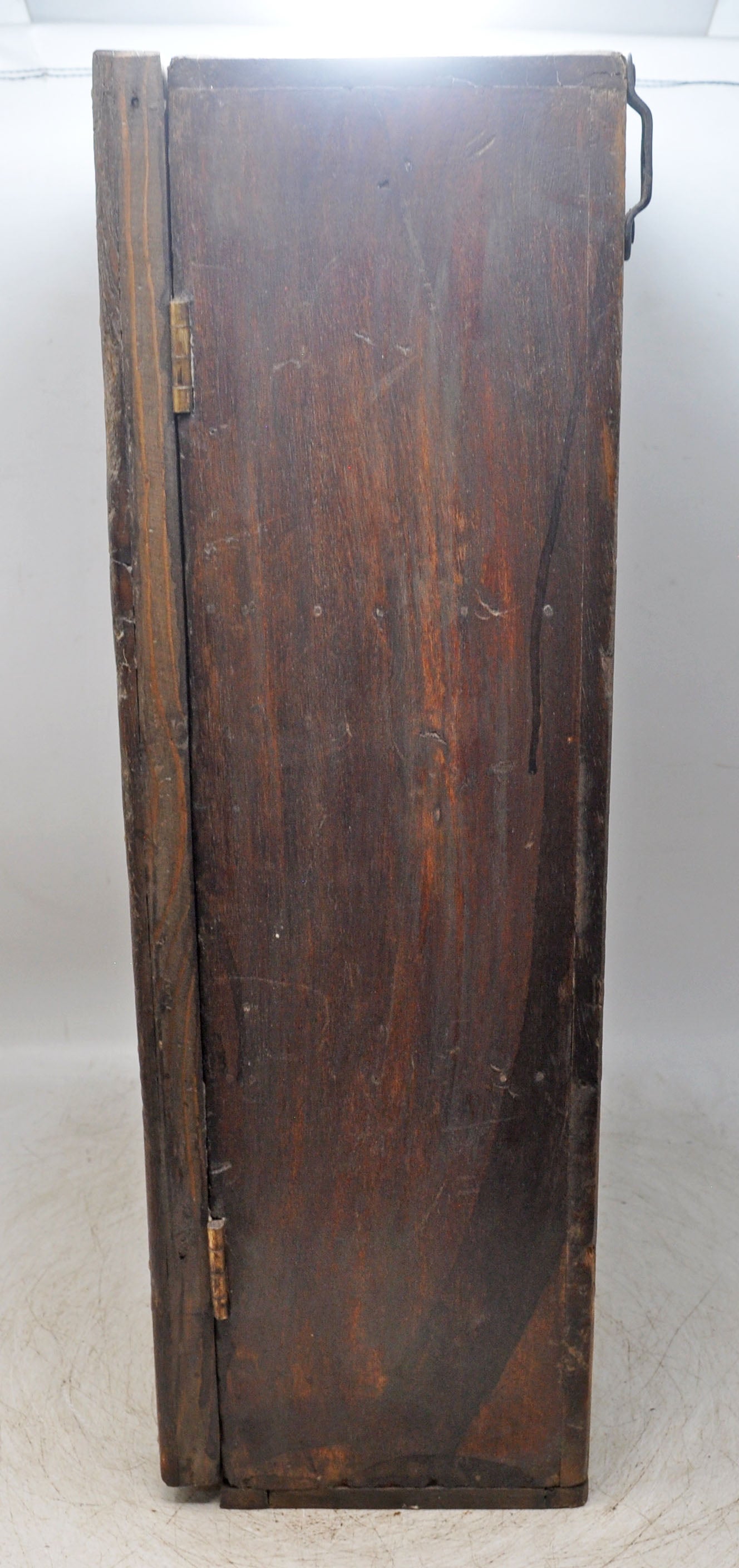 Antique Wooden Mini Storage Cabinet Original Old Fine Hand Crafted Brass Fitted