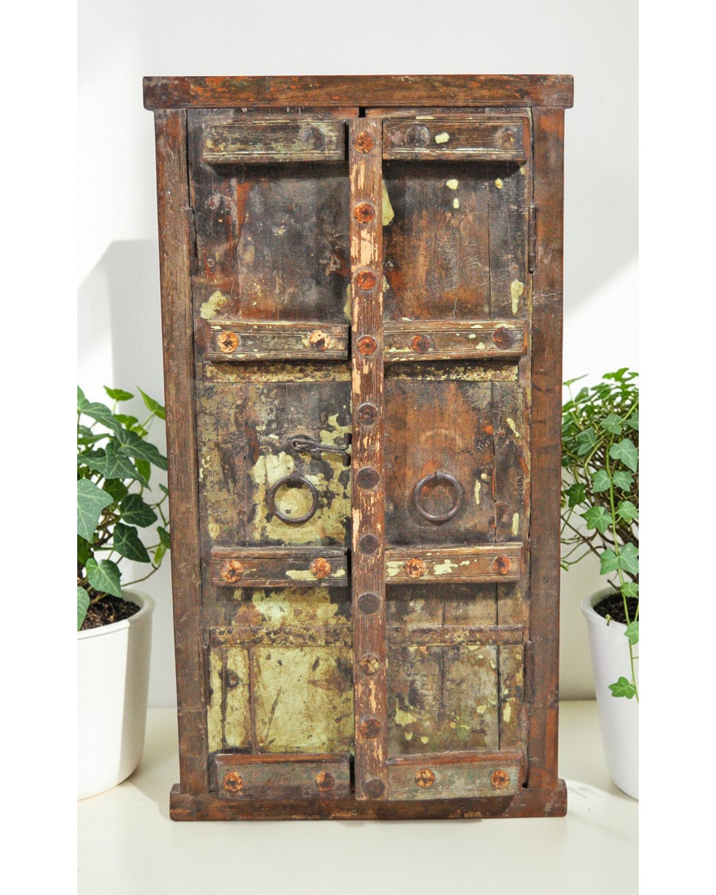 Antique Wooden Wall Décor Tall Window Panel Frame Original Old Hand Crafted