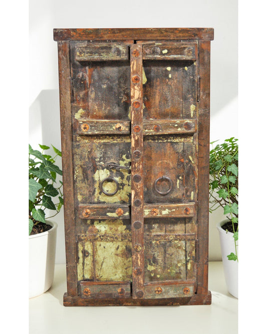 Antique Wooden Wall Décor Tall Window Panel Frame Original Old Hand Crafted