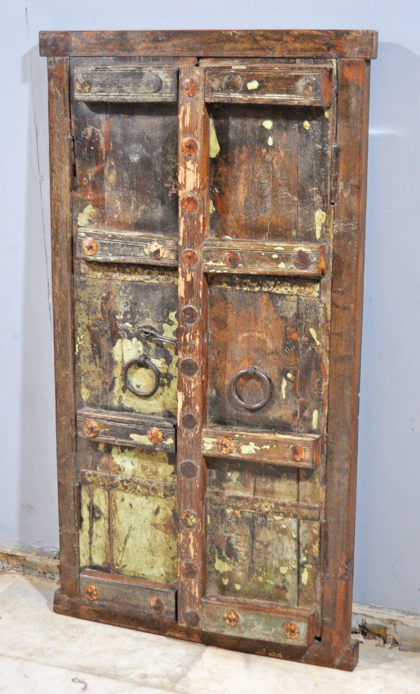 Antique Wooden Wall Décor Tall Window Panel Frame Original Old Hand Crafted
