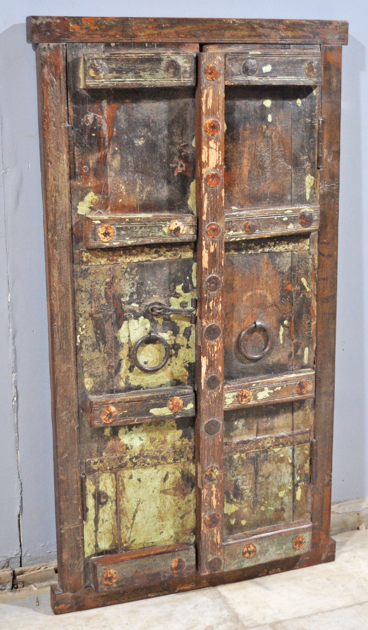 Antique Wooden Wall Décor Tall Window Panel Frame Original Old Hand Crafted