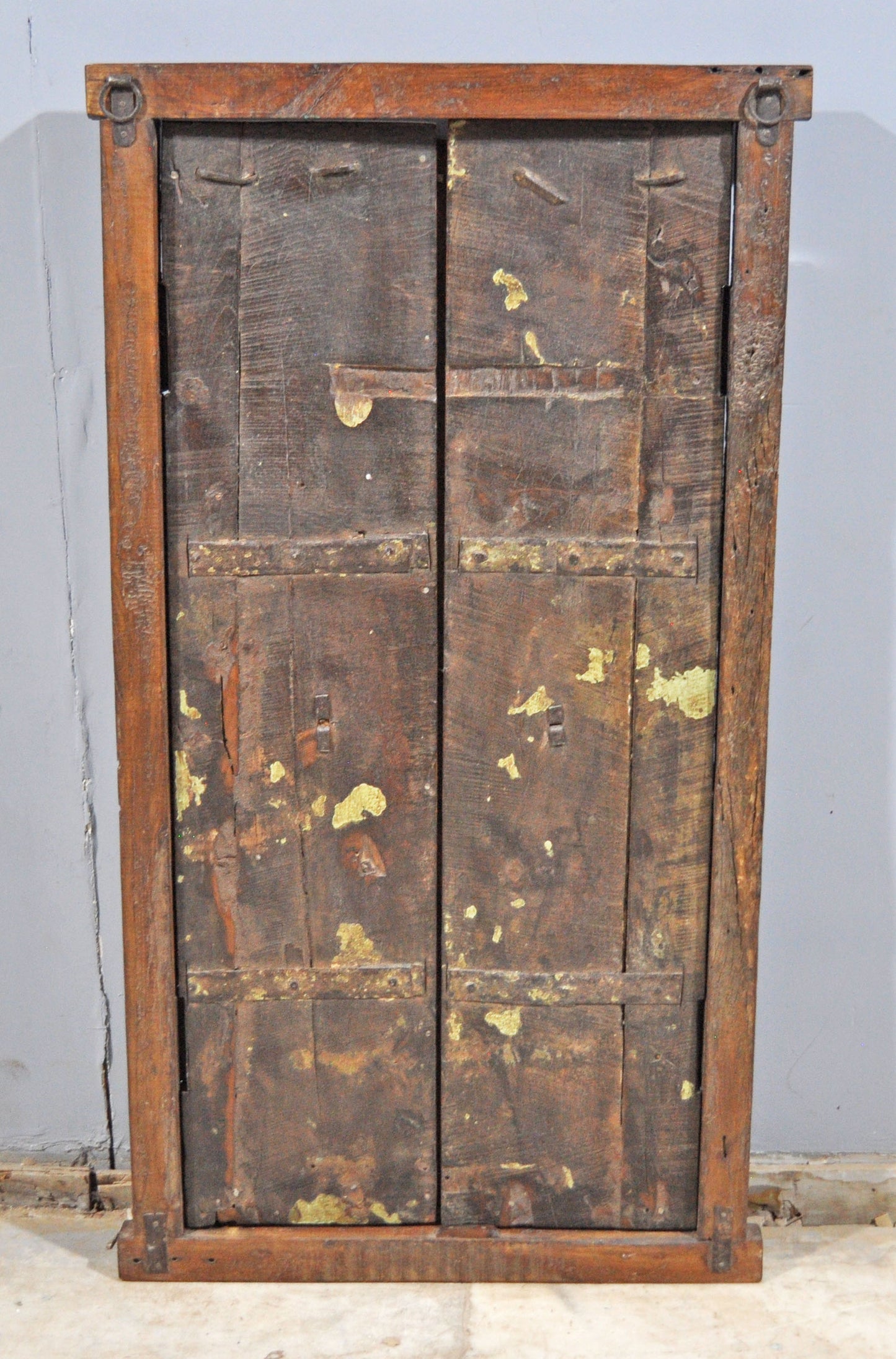 Antique Wooden Wall Décor Tall Window Panel Frame Original Old Hand Crafted