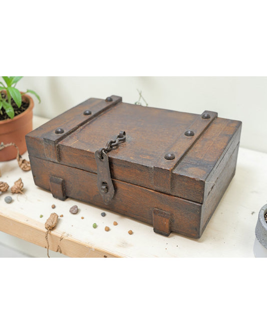 Vintage Wooden Small Storage Box Original Old Hand Crafted